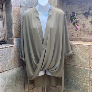 Lisa Rinna High-Low Faux Wrap Top